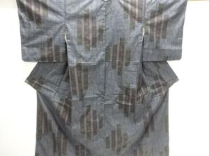 短冊に花唐草模様織出し本場泥大島紬着物（5マルキ）